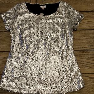 Worthington NEW Silver Sequins Top